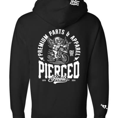 Pierced Heart Cupid Moto Hoodie Black Back