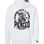 Pierced Heart Cupid Moto Hoodie White Front