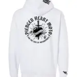 Pierced Heart Dagger Hoodie White Back