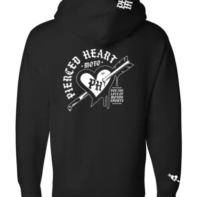 Pierced Heart "heart" Hoodie Black Back