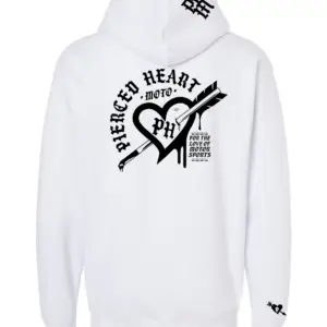 Pierced Heart "heart" Hoodie White Back