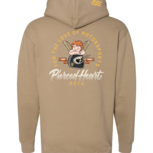 Pierced Heart RETRO LOVE Hoodie Brown Back